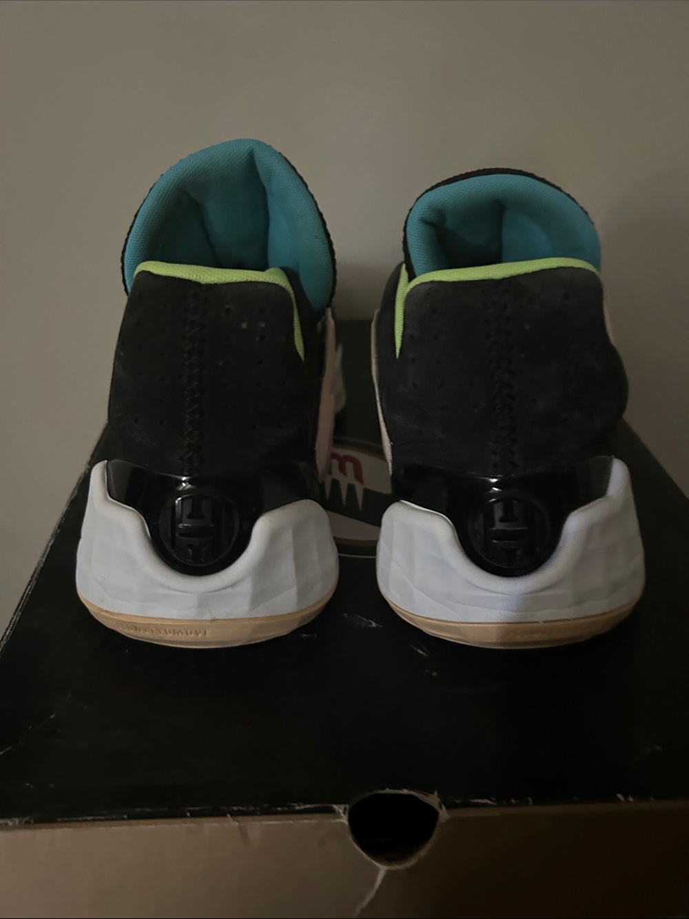 adidas Black and Neon Green Athletic Shoes Harden 4 - Picture 4 of 4